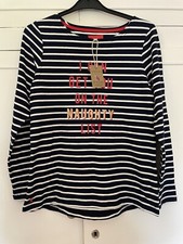 BNWT Joules Ladies Striped Breton Top Size 10 Christmas jumper 
