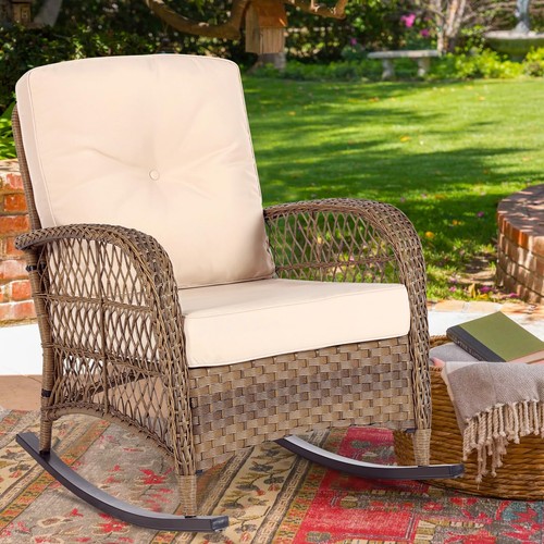 Outdoor patio wicker rocking - outdoor,