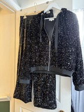 Sequin trousers with sequin hooded jacket