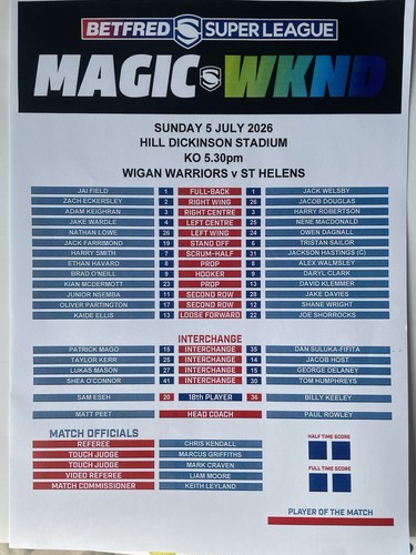Wigan helens super league - wigan,