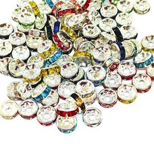 100/ 50pcs A+ glass rhinestone Rondell spacer beads various colours and sizes 