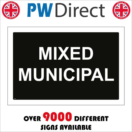 Sign mixed municipal - mixed, recycling