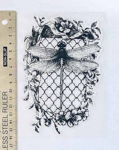 Clear rubber stamp dragonfly - rubber,