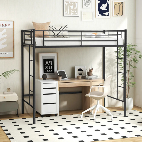 Metal loft bed - bed, frame