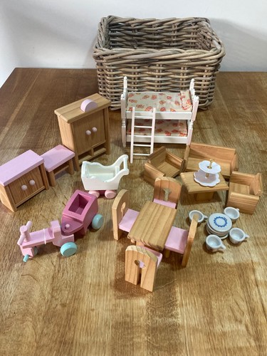Wooden dolls house furniture