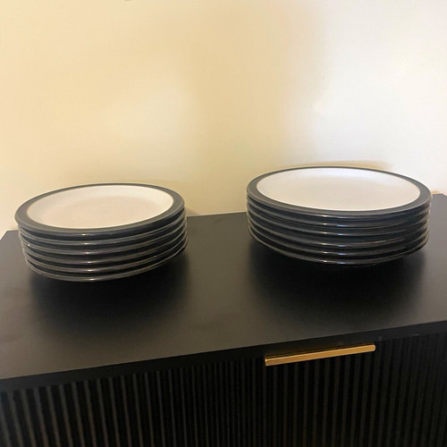 Denby black white stoneware - white,