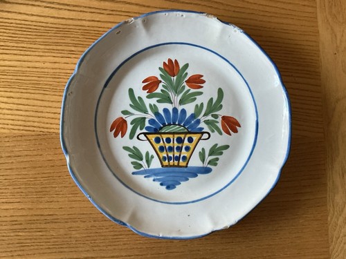 Antique faience basket - faience, of