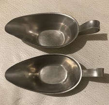 2 Vintage Old Hall Stainless Steel Gravy Boats. 