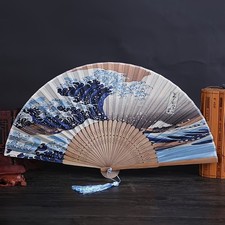 Wave Art Folding Fan –