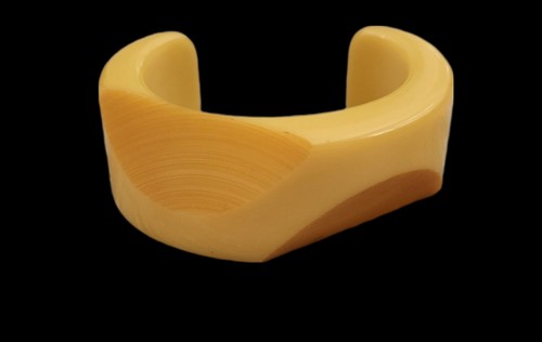 Vintage yellow caramel swirl - yellow,