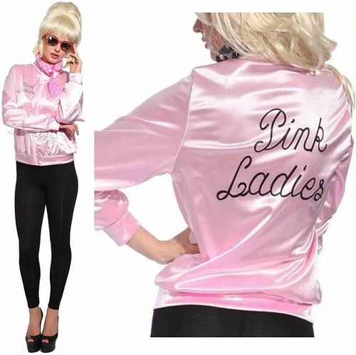 Ladies pink grease satin - ladies,