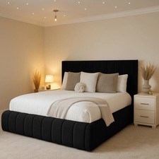 Luxury Ottoman Bed Plush Velvet Upholstered Divan Gas Lift Storage Double & King