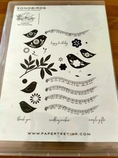 PapertreyInk SONGBIRDS stamp Set .  Stamp Set Only. 24 Stamps, 21 Unused.