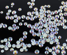 2,3,4,5,mm or Mixed Size AB Iridescent Jelly Rhinestones White Card Making Nail