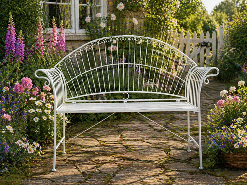 Vintage white metal garden - vintage,