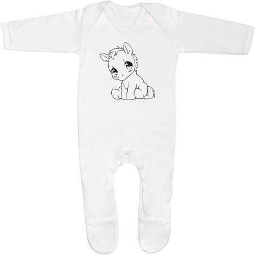 Cute baby horse sitting - horse,