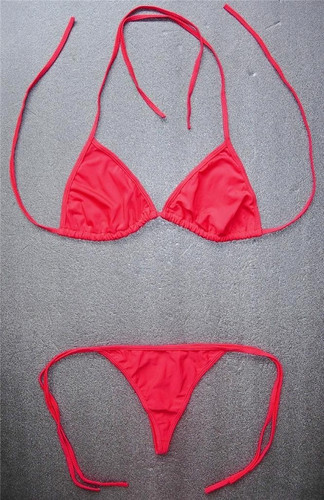 String bikini red swimwear - bikini,