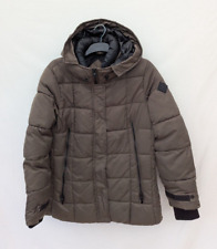 Steve Madden Jacket Womens Large Brown Puffer Quilted Coat Parka Padded Warm L