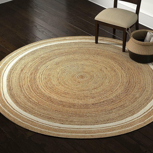 Rug round natural jute - rug, carpet
