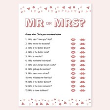 Mr or Mrs, Hen Party Games
