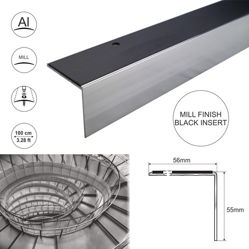 Aluminium stair nosing - aluminium,