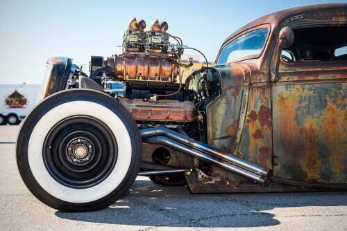 Retro hot rod rusty - retro,