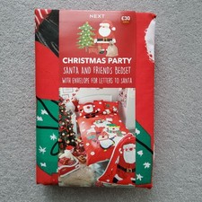 NEXT Christmas Santa & Friends SINGLE Duvet Bed Set New RRP £30