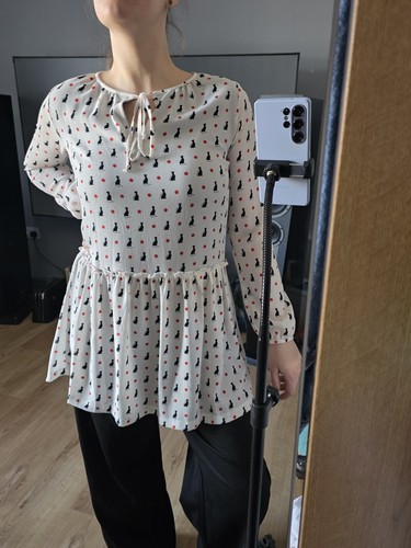 Cat print tunic - cat, short