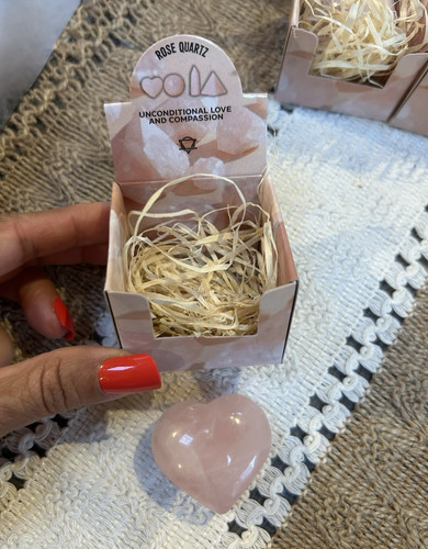 Natural rose quartz heart - natural,