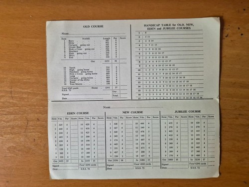 Andrews golf links - andrews, score
