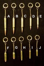 Inert bullet keyrings with FMJ heads