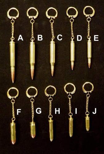 Inert bullet keyrings with - , fmj
