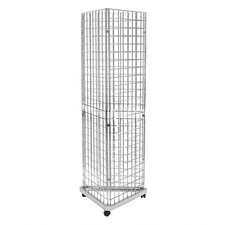 Grid 3 Way Gondola Display Floor Standing Chrome Retail Shop Fittings (E3J18/5)