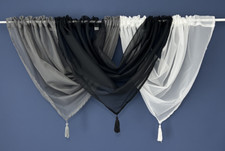 1 VOILE SWAG SWAGS TASSLE DECORATIVE NET CURTAIN DRAPE PELMET VALANCE 4 Colours,