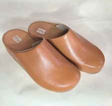 Fitflop Shuv Clogs Mules Slip On Shoes Light Light Tan Leather UK 6 EU 39
