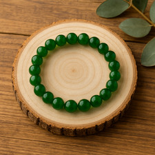 Elastic Jade Bead Stacker Bracelet - 10  Colours - 8mm Beads - NEW