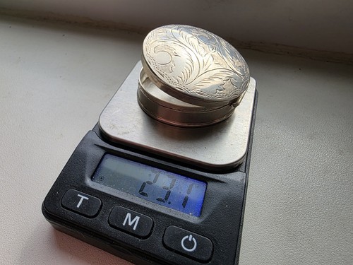 23g solid silver 925 pillbox - silver,
