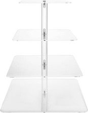 4 Tier Square Acrylic Cake Stand for Wedding, Birthday Theme Party Baby Shower