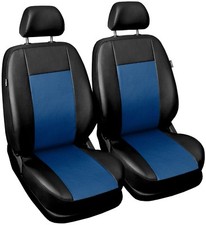Front Leatherette seat covers fit Fiat Seicento 1+1 black/blue