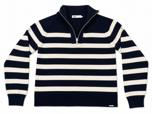 Zara navy cream - navy, striped