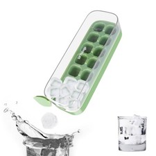 Ice Cube Tray with Lid & Bin, 14pcs Mold for Freezer Easy Release Quick Filling