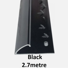 Carpet to Vinyl/Door Flooring Strip Black Door Bar Trim - 2.7m (9ft)