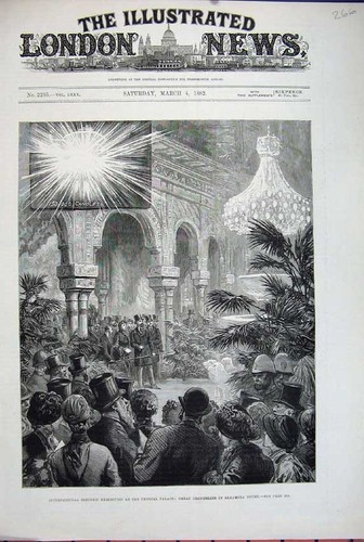 Old antique print - old, crystal