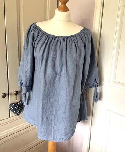 Made italy pure linen blue - made,