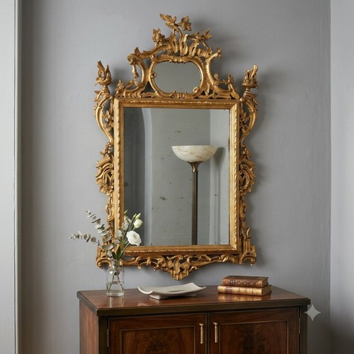 Antique mirror gilded carved - mirror,