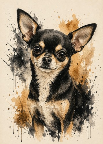 Chihuahua art print colour - art,