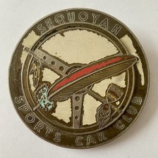 Vintage 1950s Sequoyah Sports Car Club Grill Bumper Badge