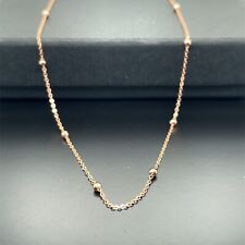 9ct Rose Gold 2mm Flat Trace Bead Chain Necklace Womens 16" 18" 20" 22" 24" New