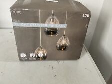 Brand New Nxt Chrome Isla Cluster Pendant 3 Light Ceiling