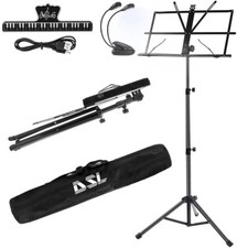 DSL Sheet Music Book Stand +Carrying Bag Portable Folding Metal Stand Adjustable